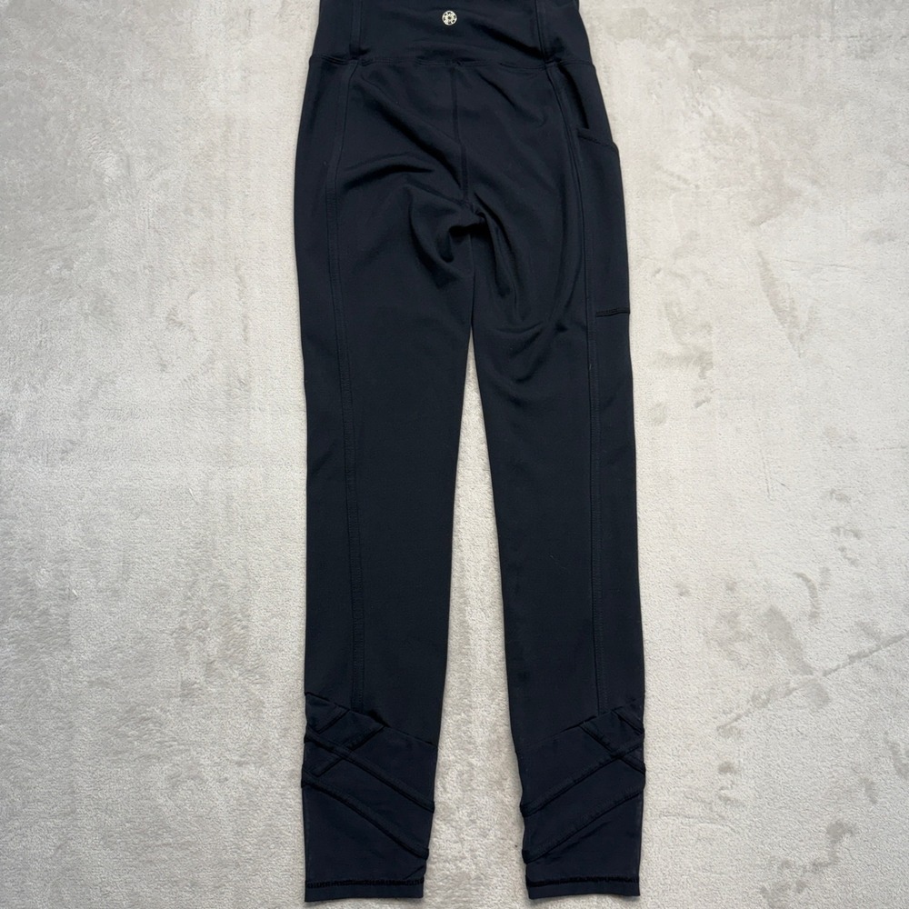 Lilly Pulitzer Pants Women's XS Luxletic Leggings Black Mesh Lattice Pocket Yoga - Picture 6 of 12